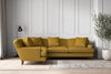 Deni Large Left Hand Corner Sofa - Recycled Cotton Ochre-nkuku