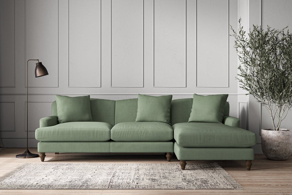 Deni Large Right Hand Chaise Sofa - Brera Linen Jade-nkuku