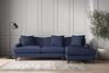 Deni Large Right Hand Chaise Sofa - Recycled Cotton Navy-nkuku