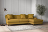 Deni Large Right Hand Chaise Sofa - Recycled Cotton Ochre-nkuku