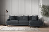 Deni Large Right Hand Chaise Sofa - Recycled Cotton Thunder-nkuku