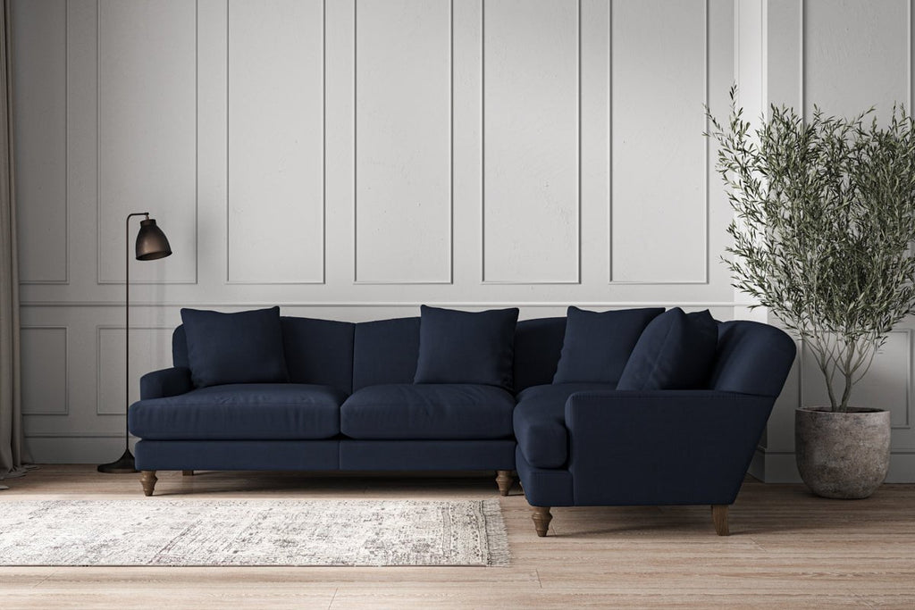 Deni Large Right Hand Corner Sofa - Brera Linen Indigo-nkuku