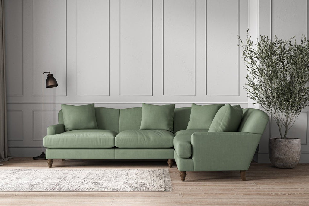 Deni Large Right Hand Corner Sofa - Brera Linen Jade-nkuku