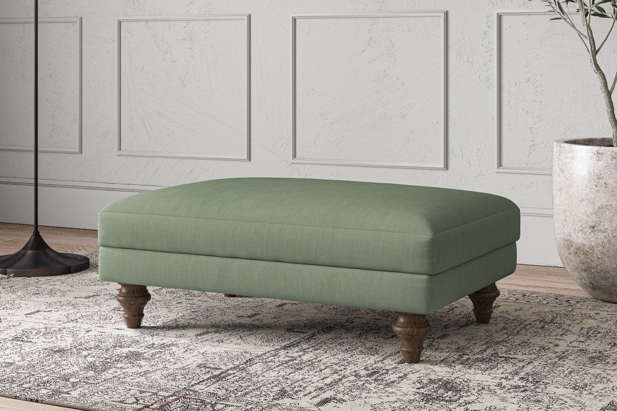 Deni Medium Footstool - Brera Linen Jade-nkuku