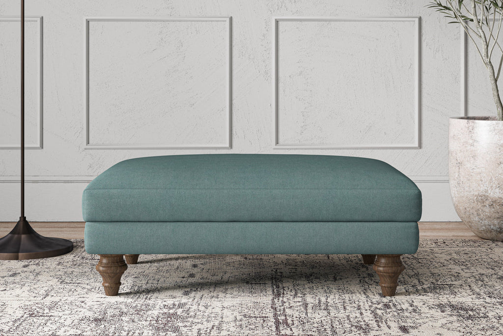 Deni Medium Footstool - Recycled Cotton Airforce-nkuku