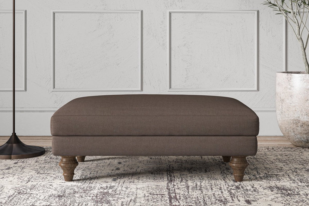 Deni Medium Footstool - Recycled Cotton Mocha-nkuku