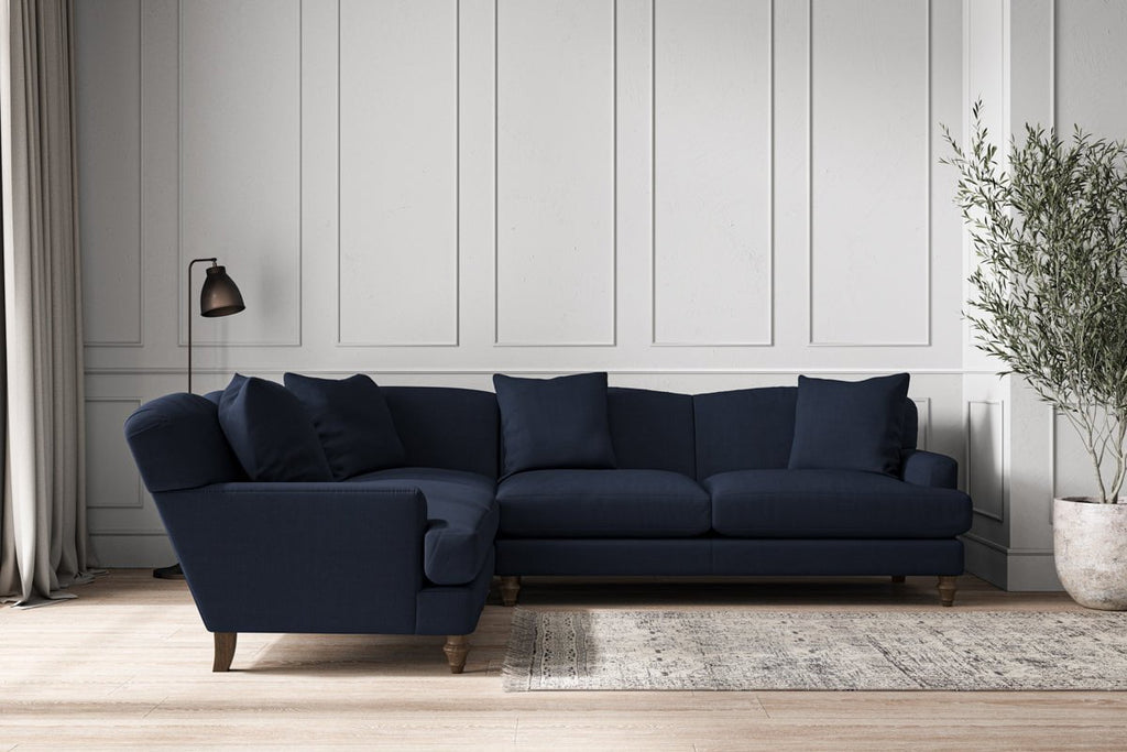 Deni Super Grand Left Hand Corner Sofa - Brera Linen Indigo-nkuku