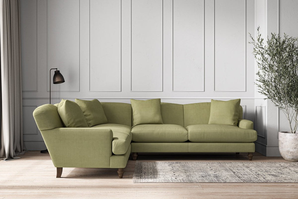 Deni Super Grand Left Hand Corner Sofa - Brera Linen Sage-nkuku