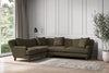 Deni Super Grand Left Hand Corner Sofa - Recycled Cotton Fatigue-nkuku