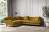 Deni Super Grand Left Hand Corner Sofa - Recycled Cotton Ochre-nkuku