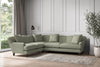 Deni Super Grand Left Hand Corner Sofa - Recycled Cotton Seaspray-nkuku