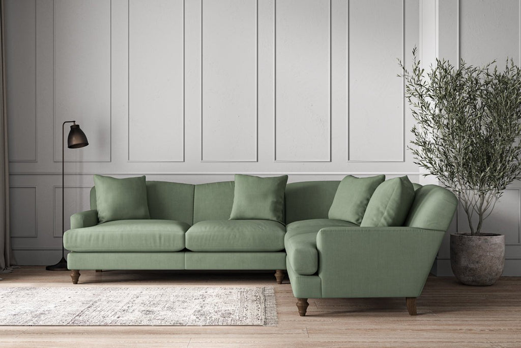 Deni Super Grand Right Hand Corner Sofa - Brera Linen Jade-nkuku