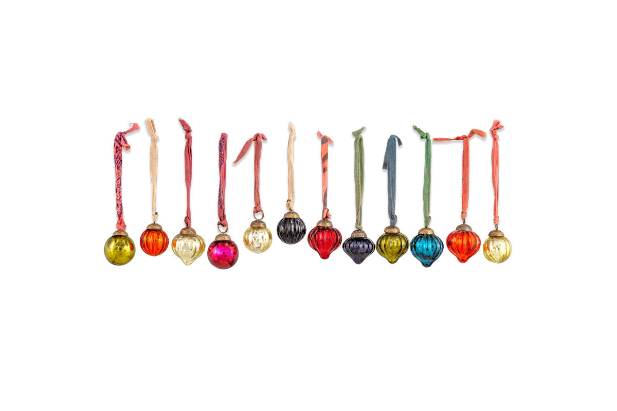 Dew Drop Baubles - Mixed Antique - (Set of 12)-nkuku