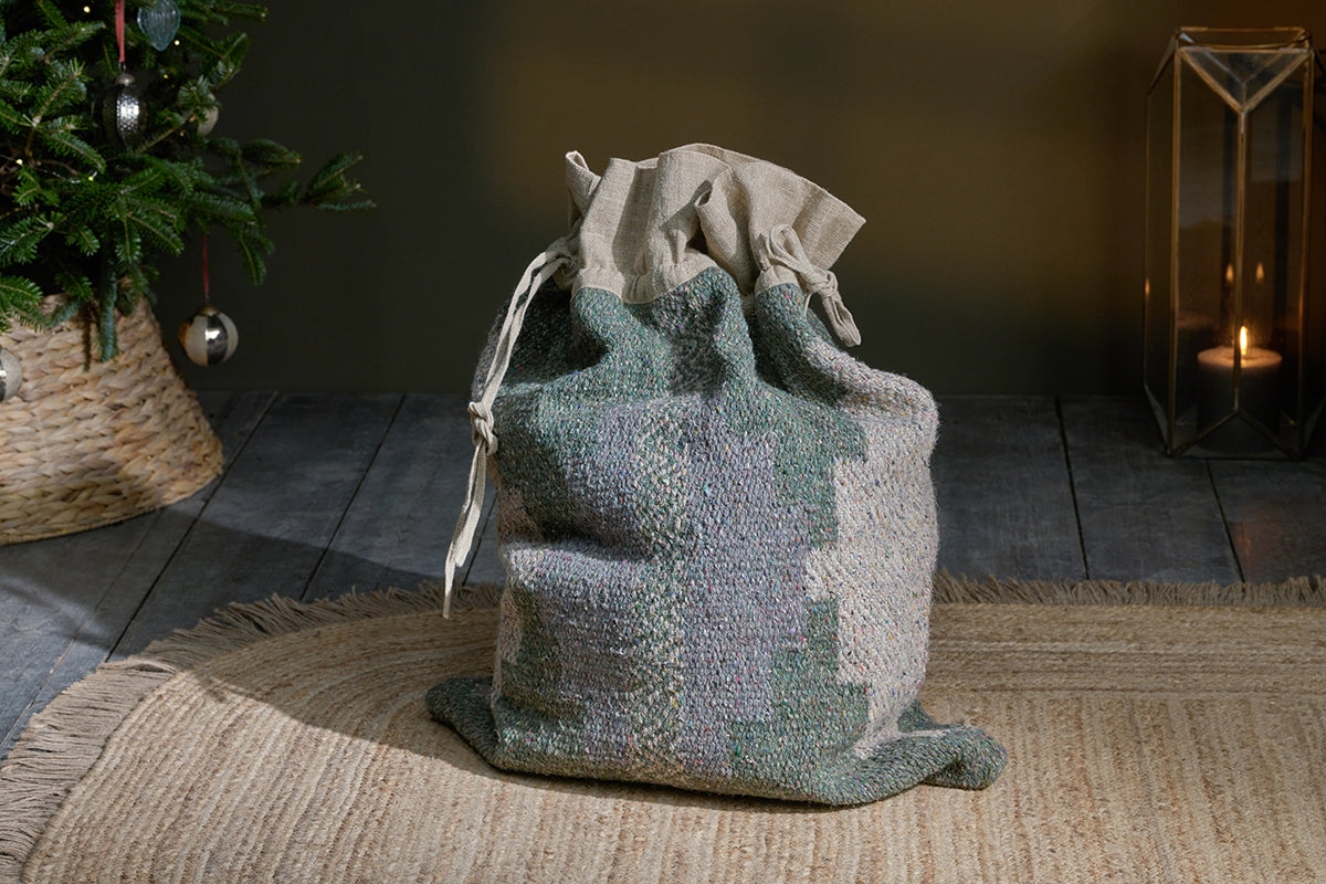 Dhanda Recycled Wool Sack - Moss & Natural-nkuku