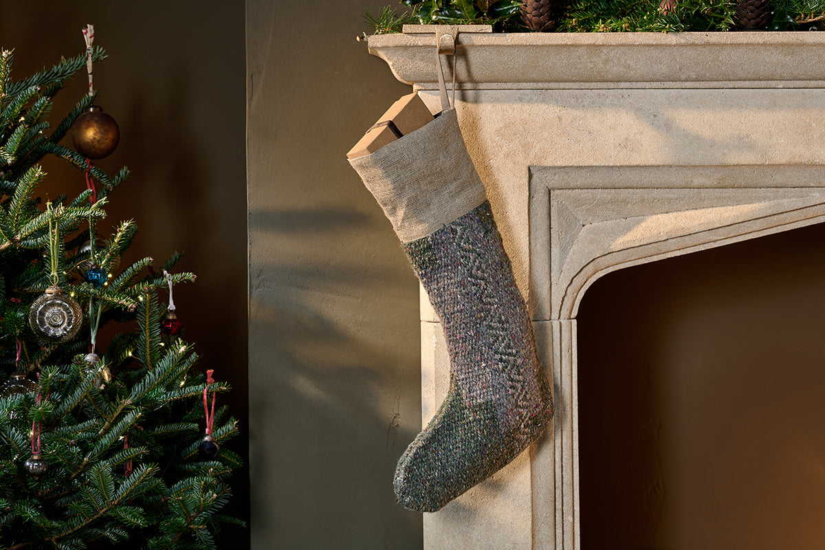 Dhanda Recycled Wool Stocking - Moss & Natural-nkuku