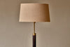 Digha Wood & Metal Floor Lamp - Dark Stain & Antique Brass-nkuku