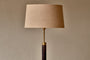 Digha Wood & Metal Floor Lamp - Dark Stain & Antique Brass-nkuku