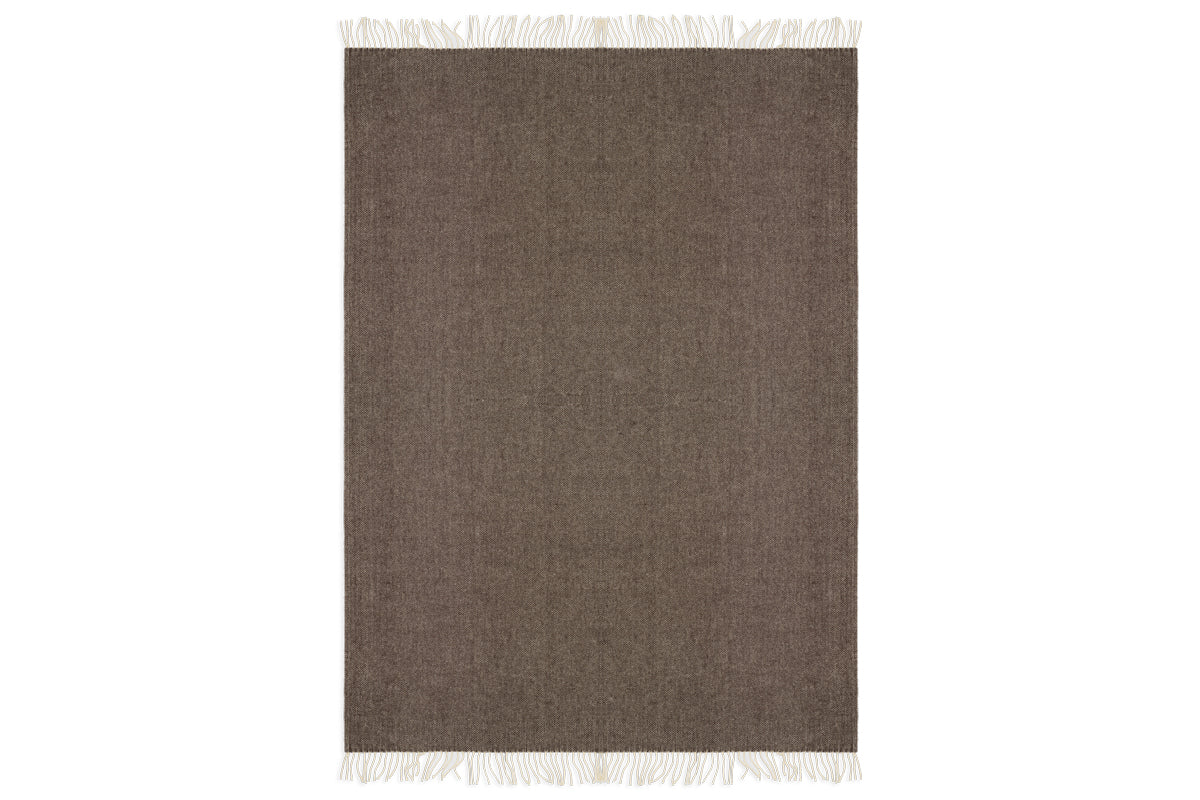 Dilli Wool Throw - Dark Brown-nkuku