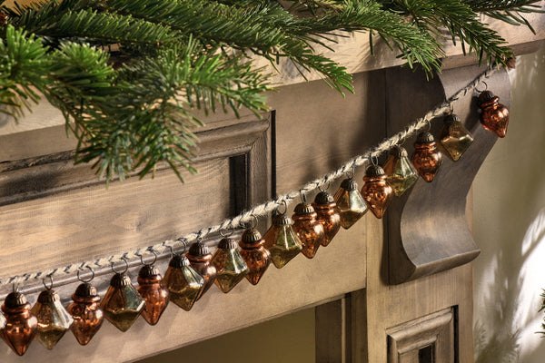 Ekiti Bauble Garland - Antique Gold & Rust