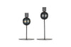 Endo Recycled Iron Candle Holder - Black (Set of 2)