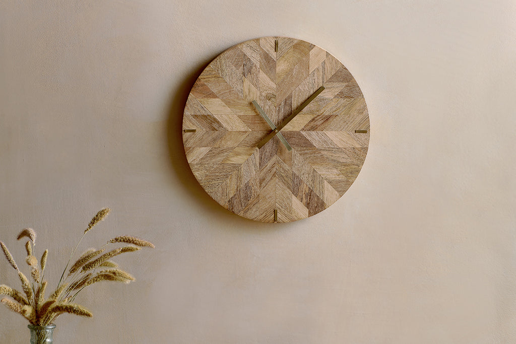 Enugu Mango Wood Clock - Natural