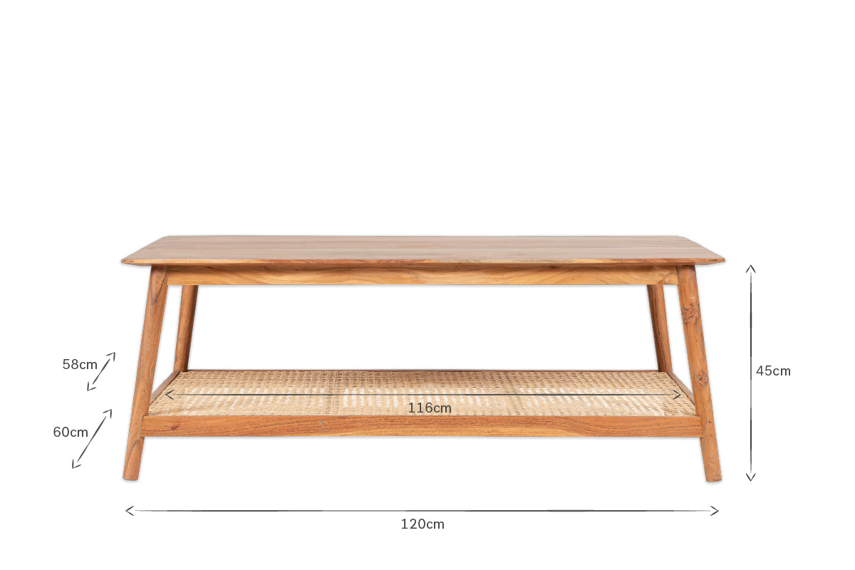 Erabar Acacia & Cane Coffee Table