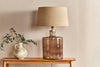 Edina Recycled Glass Table Lamp - Smoke Brown - Large-nkuku