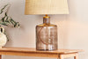 Edina Recycled Glass Table Lamp - Smoke Brown - Large-nkuku