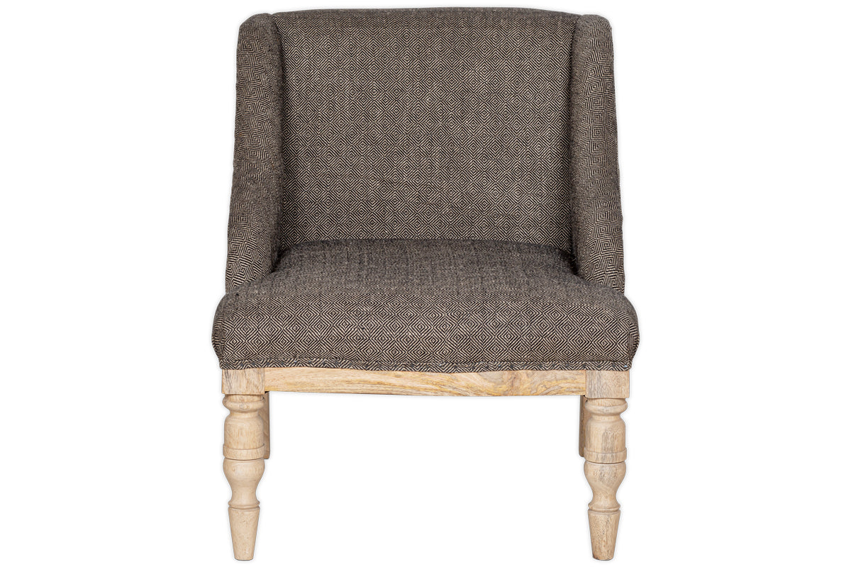 Elbu Deconstructed Jacquard Weave Armchair - Charcoal- nkuku