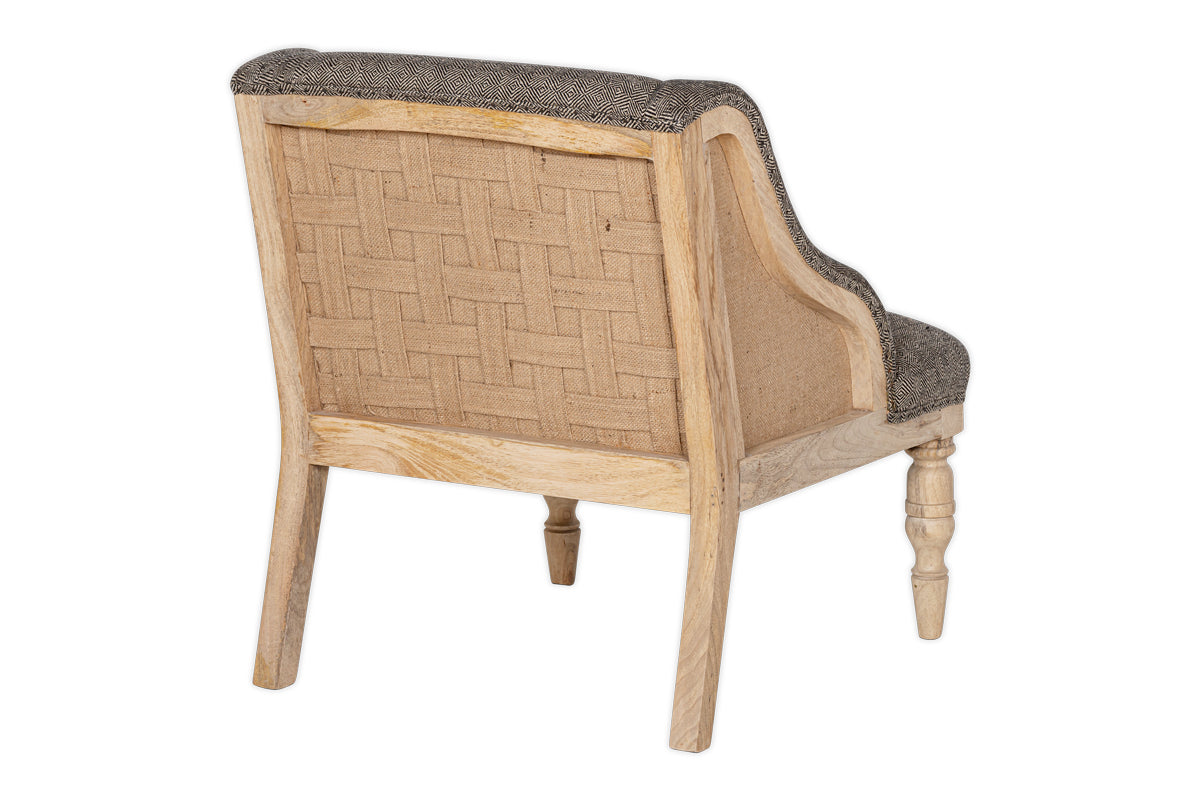 Elbu Deconstructed Jacquard Weave Armchair - Charcoal- nkuku