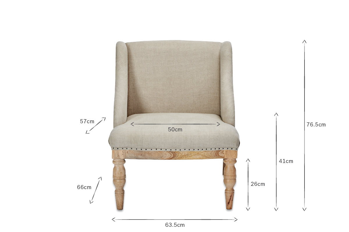 Elbu Deconstructed Linen Armchair - Stone- nkuku