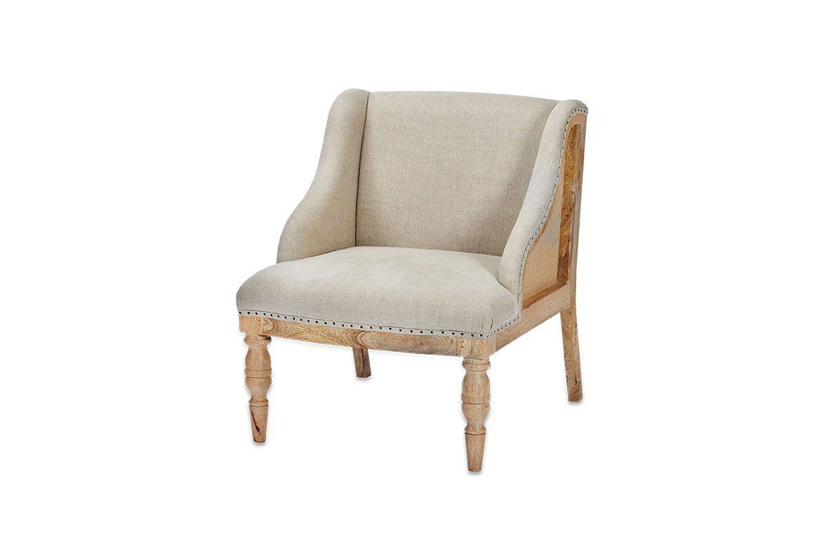 Elbu Deconstructed Linen Armchair - Stone- nkuku