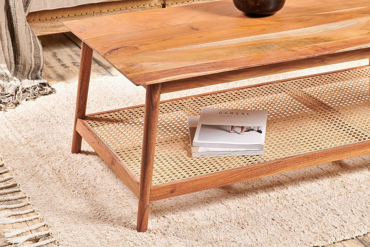 Erabar Acacia & Cane Coffee Table- nkuku