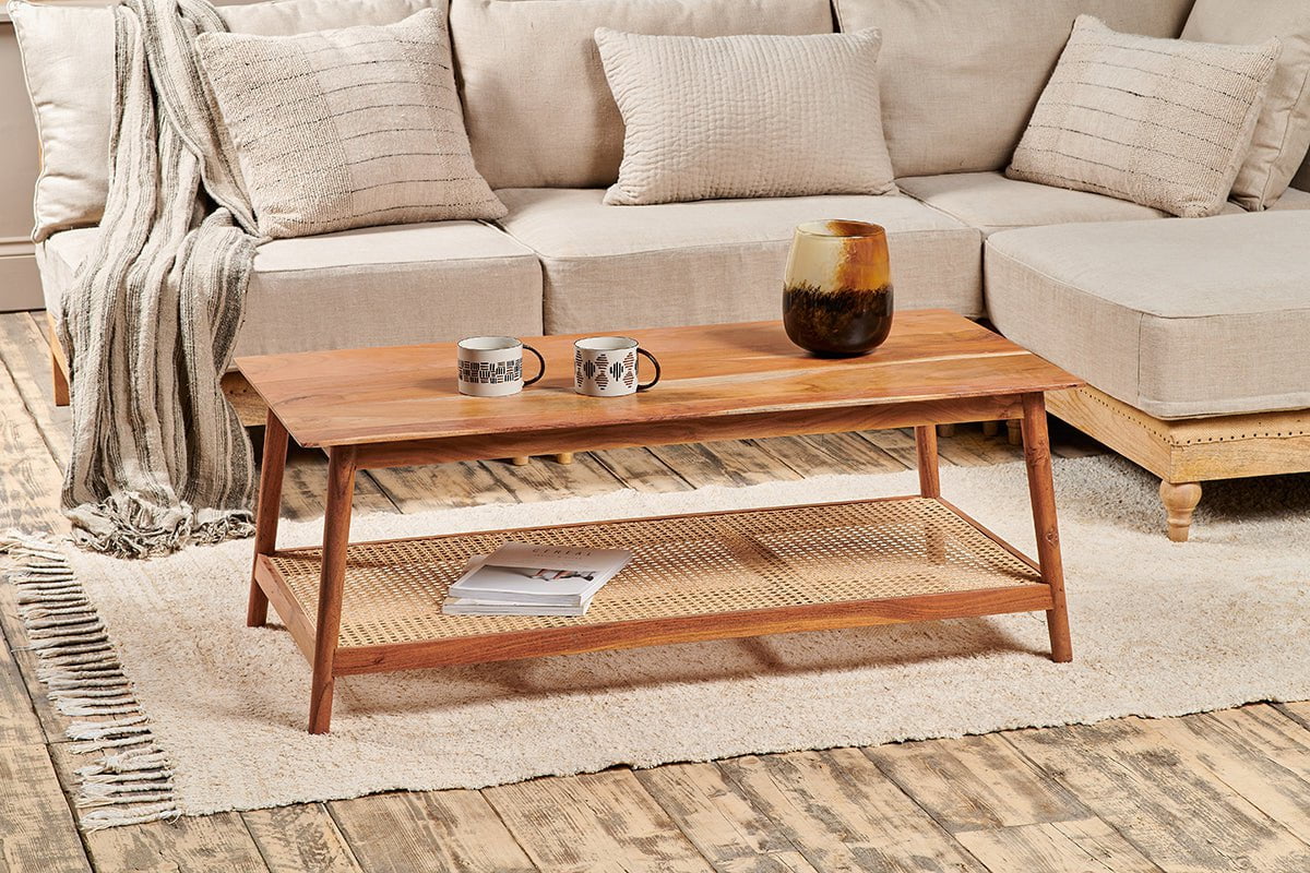 Erabar Acacia & Cane Coffee Table- nkuku