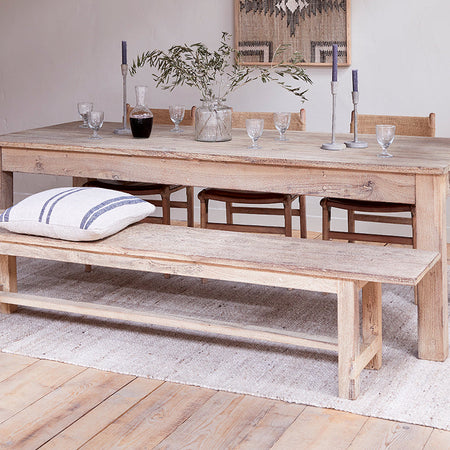 Fioni Reclaimed Wood Dining Table - Natural - Large-nkuku