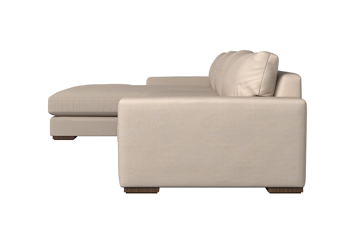 Guddu Grand Left Hand Chaise Sofa - Recycled Cotton Seaspray