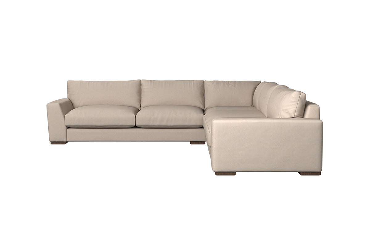 Guddu Grand Left Hand Corner Sofa - Recycled Cotton Mocha