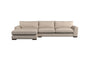 Guddu Large Left Hand Chaise Sofa - Recycled Cotton Airforce