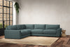 Guddu Large Left Hand Corner Sofa - Recycled Cotton Airforce