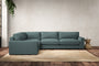 Guddu Large Left Hand Corner Sofa - Recycled Cotton Airforce