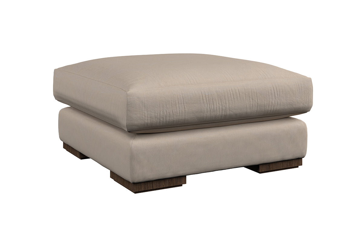 Guddu Medium Footstool - Recycled Cotton Mocha