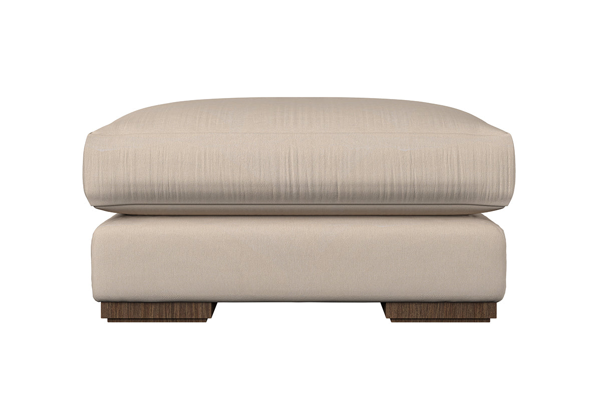 Guddu Medium Footstool - Recycled Cotton Natural