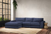 Guddu Medium Left Hand Chaise Sofa - Recycled Cotton Navy