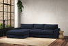 Guddu Medium Left Hand Chaise Sofa - Brera Linen Indigo