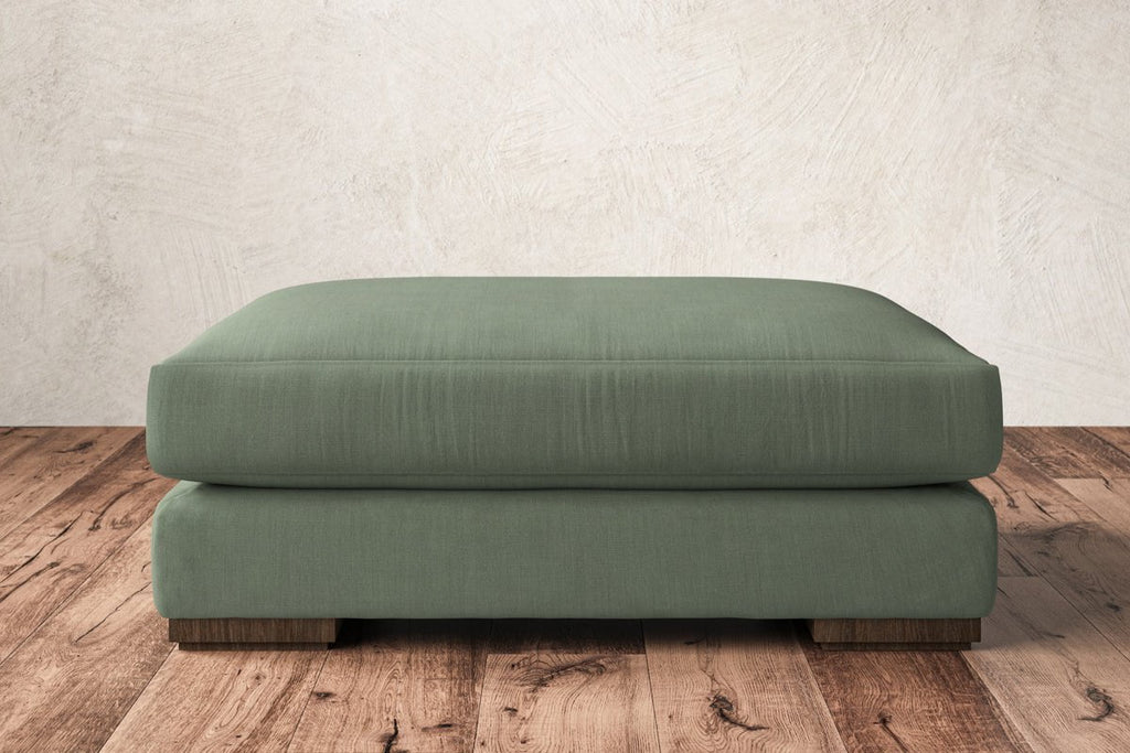 Guddu Grand Footstool - Brera Linen Jade-nkuku