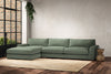 Guddu Grand Left Hand Chaise Sofa - Brera Linen Jade-nkuku