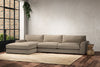 Guddu Grand Left Hand Chaise Sofa - Brera Linen Pebble-nkuku