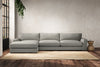 Guddu Grand Left Hand Chaise Sofa - Brera Linen Smoke-nkuku