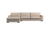 Guddu Grand Left Hand Chaise Sofa - Recycled Cotton Fatigue-nkuku