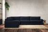 Guddu Grand Left Hand Corner Sofa - Brera Linen Indigo-nkuku